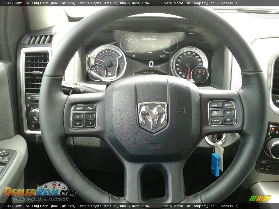 2017 Ram 1500 Big Horn Quad Cab 4x4 Granite Crystal Metallic / Black/Diesel Gray Photo #14