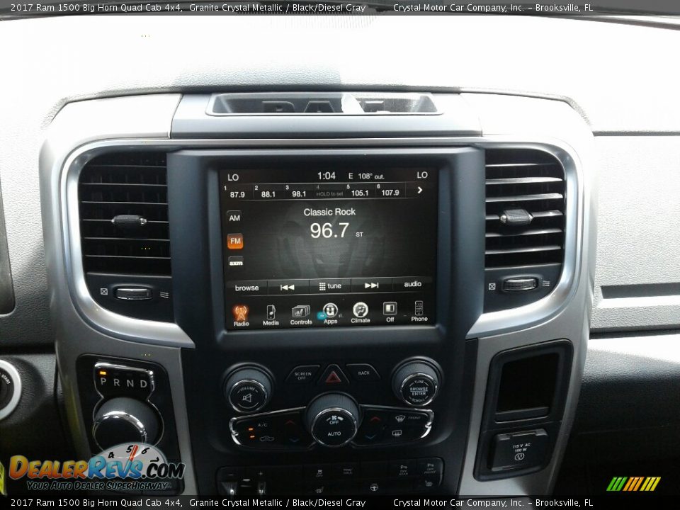 2017 Ram 1500 Big Horn Quad Cab 4x4 Granite Crystal Metallic / Black/Diesel Gray Photo #15