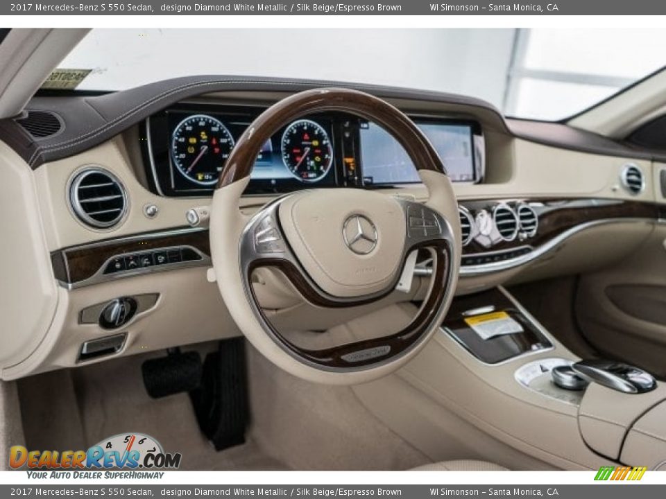 2017 Mercedes-Benz S 550 Sedan designo Diamond White Metallic / Silk Beige/Espresso Brown Photo #5