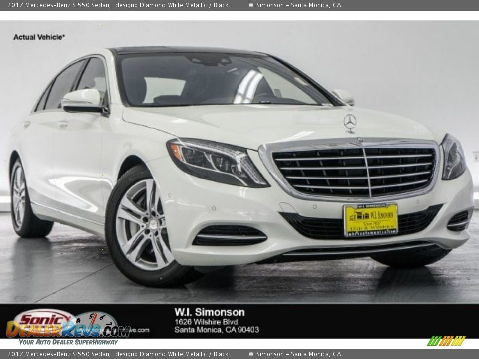 2017 Mercedes-Benz S 550 Sedan designo Diamond White Metallic / Black Photo #1