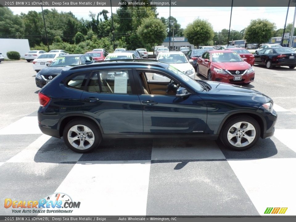 2015 BMW X1 sDrive28i Deep Sea Blue Metallic / Beige Photo #3