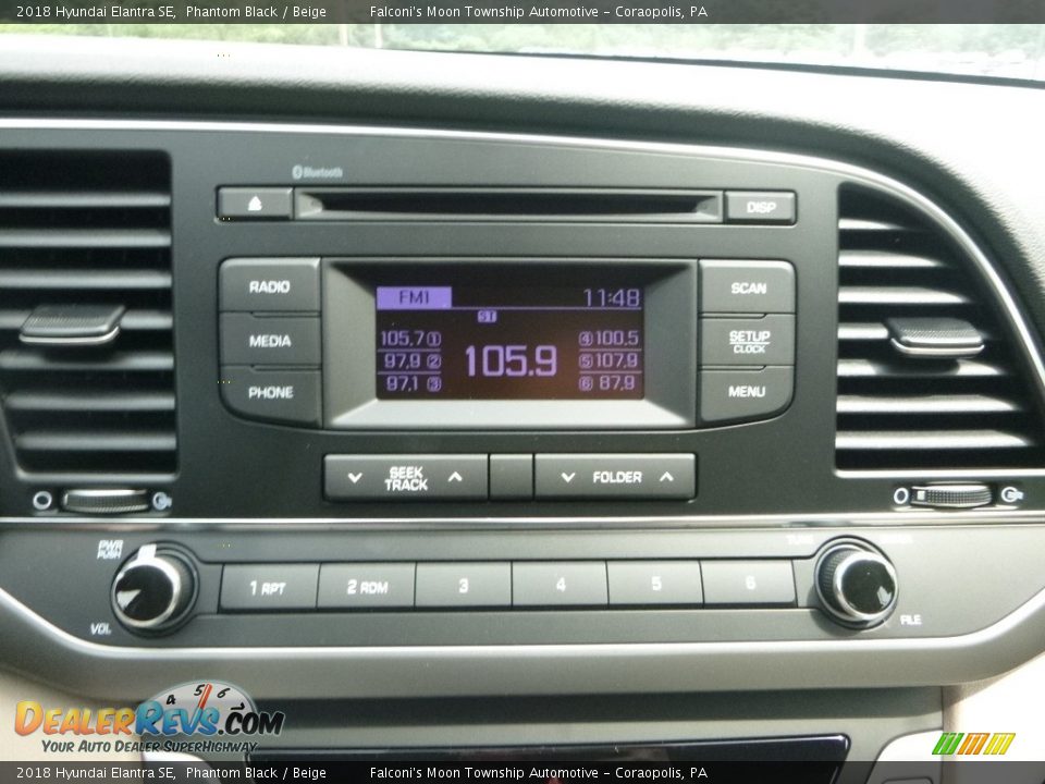 2018 Hyundai Elantra SE Phantom Black / Beige Photo #14