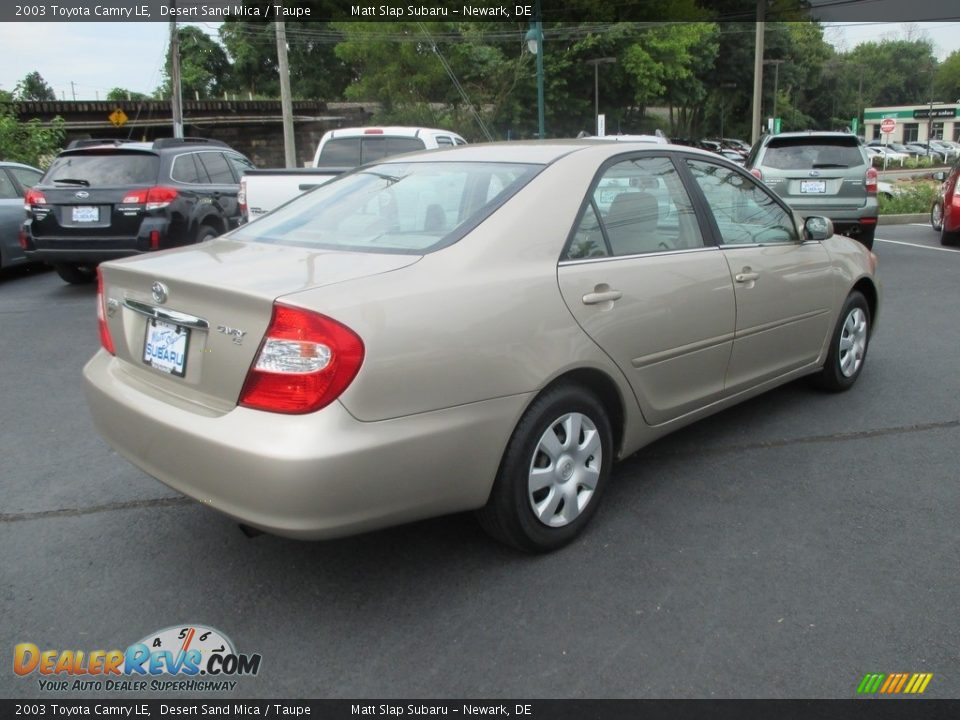 2003 Toyota Camry LE Desert Sand Mica / Taupe Photo #6
