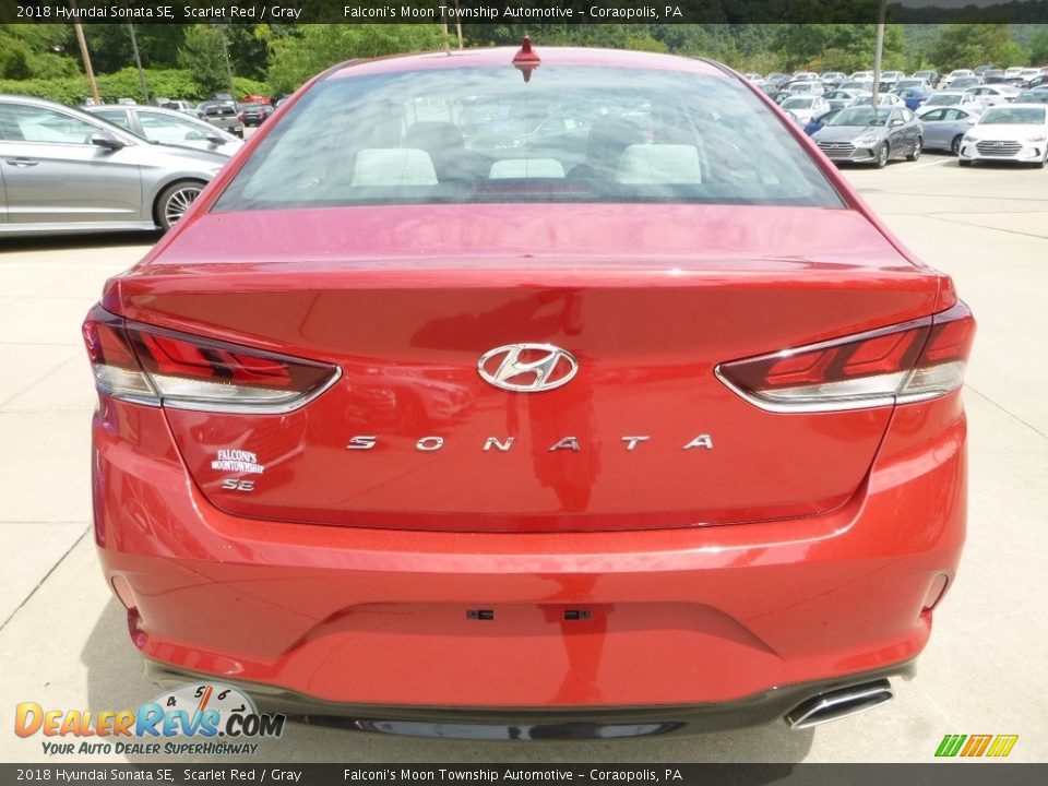 2018 Hyundai Sonata SE Scarlet Red / Gray Photo #7