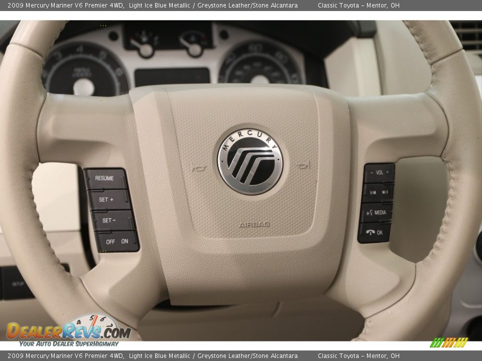 2009 Mercury Mariner V6 Premier 4WD Light Ice Blue Metallic / Greystone Leather/Stone Alcantara Photo #7