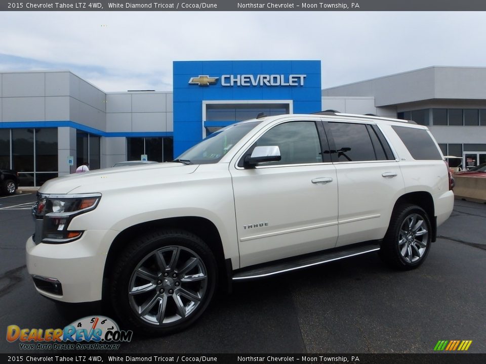2015 Chevrolet Tahoe LTZ 4WD White Diamond Tricoat / Cocoa/Dune Photo #1