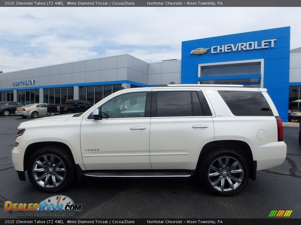 2015 Chevrolet Tahoe LTZ 4WD White Diamond Tricoat / Cocoa/Dune Photo #3