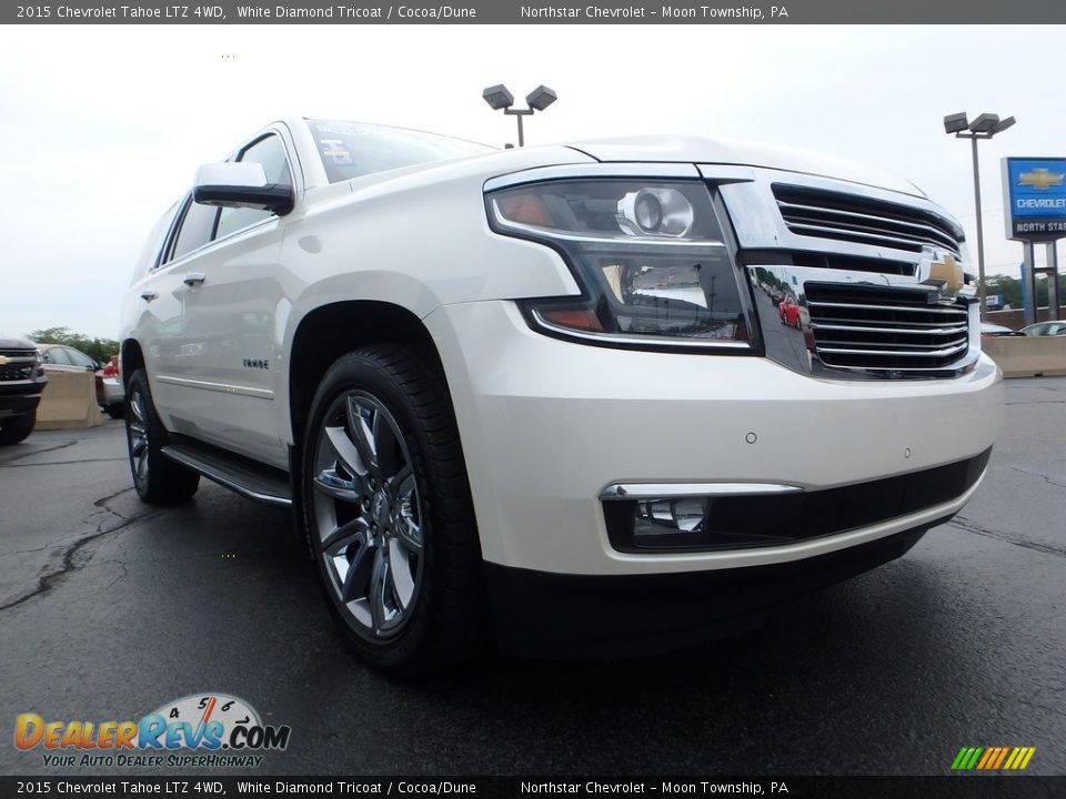 2015 Chevrolet Tahoe LTZ 4WD White Diamond Tricoat / Cocoa/Dune Photo #12