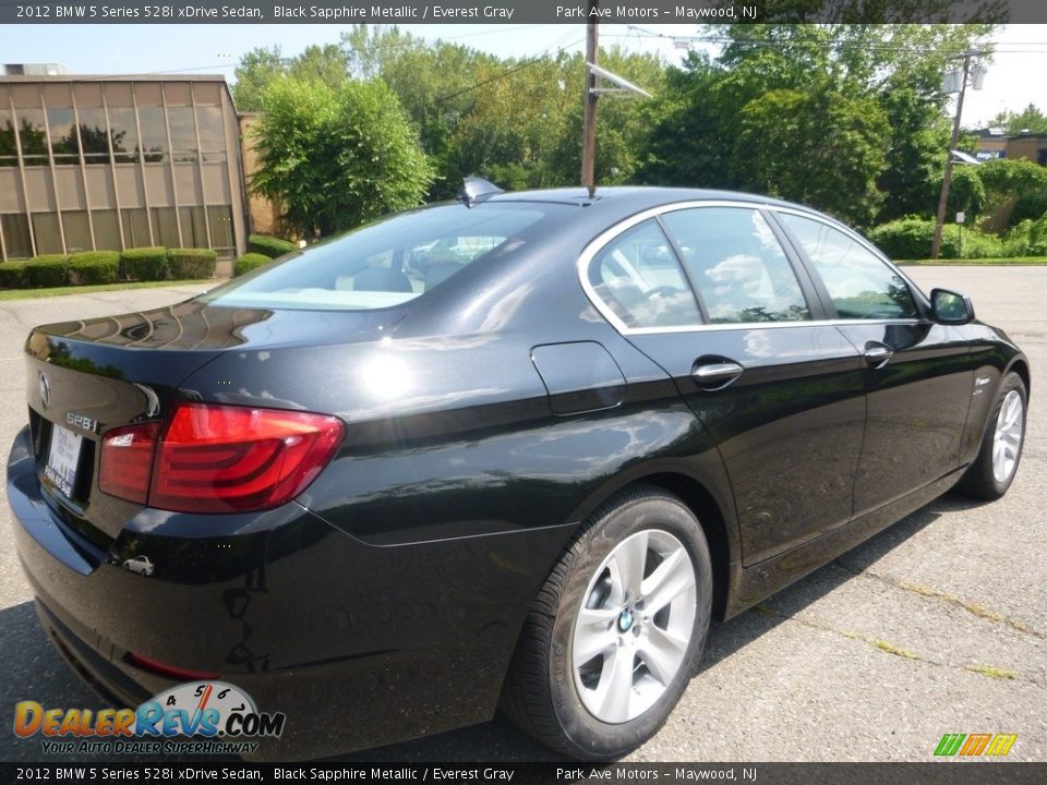 2012 BMW 5 Series 528i xDrive Sedan Black Sapphire Metallic / Everest Gray Photo #5