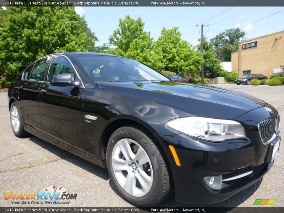 2012 BMW 5 Series 528i xDrive Sedan Black Sapphire Metallic / Everest Gray Photo #7