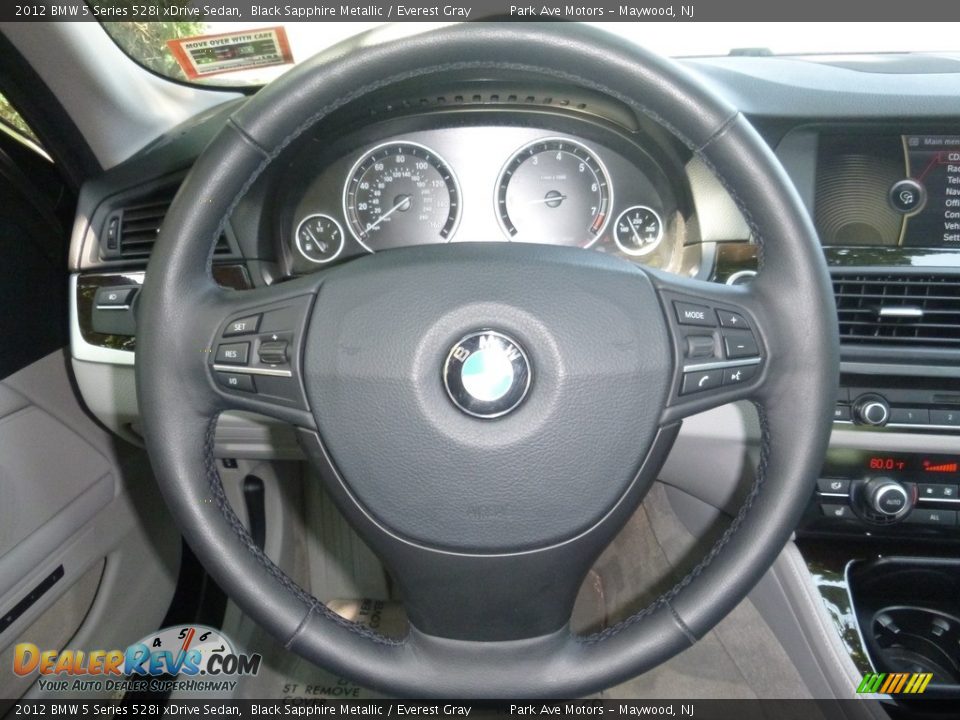 2012 BMW 5 Series 528i xDrive Sedan Black Sapphire Metallic / Everest Gray Photo #30