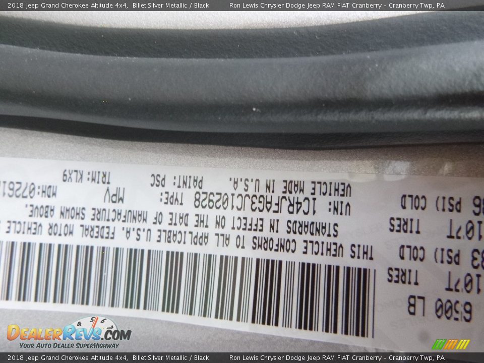 2018 Jeep Grand Cherokee Altitude 4x4 Billet Silver Metallic / Black Photo #14
