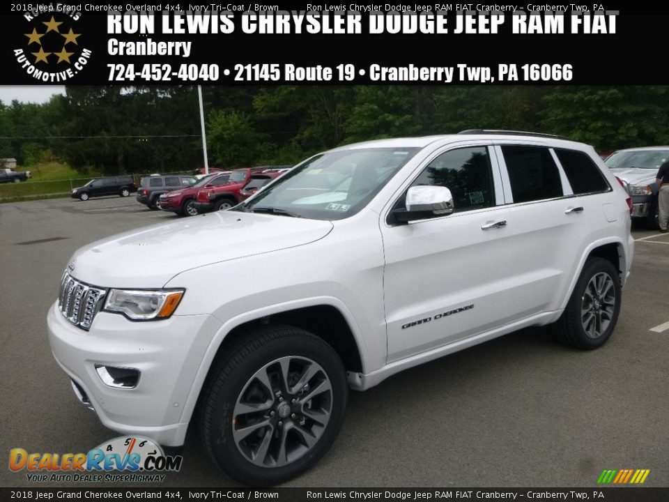 2018 Jeep Grand Cherokee Overland 4x4 Ivory Tri-Coat / Brown Photo #1
