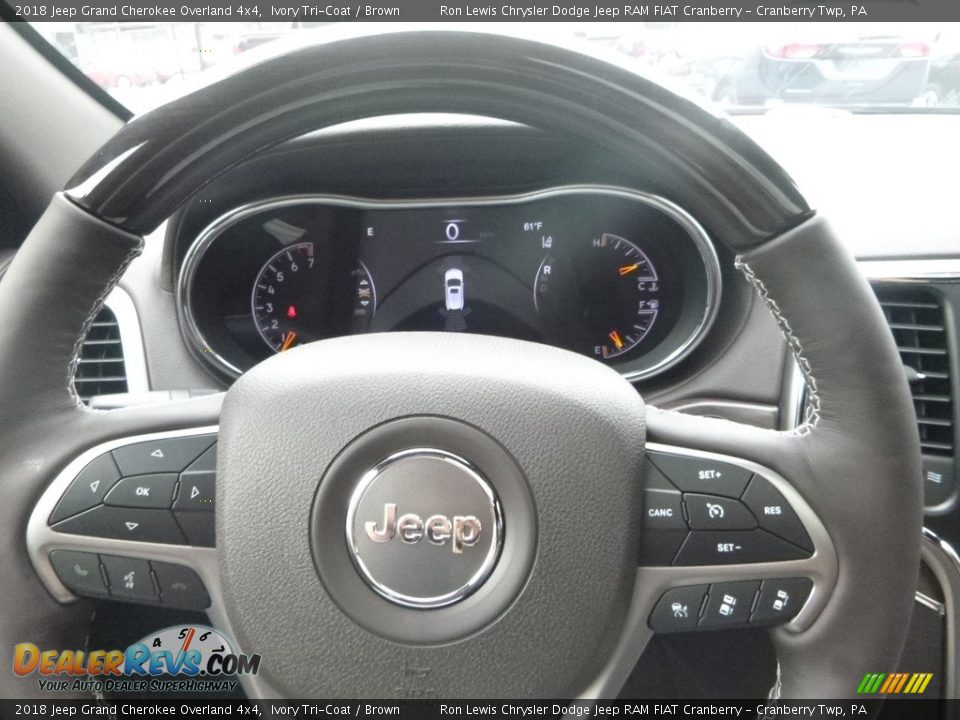2018 Jeep Grand Cherokee Overland 4x4 Ivory Tri-Coat / Brown Photo #20