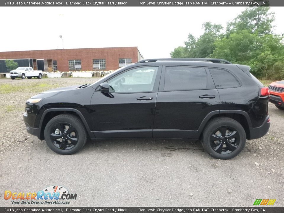 2018 Jeep Cherokee Altitude 4x4 Diamond Black Crystal Pearl / Black Photo #2