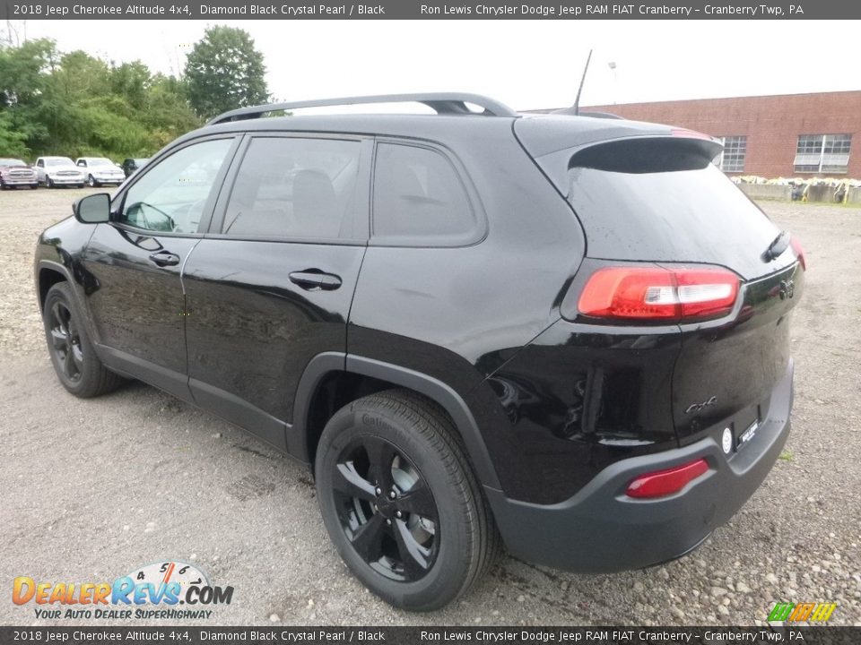 2018 Jeep Cherokee Altitude 4x4 Diamond Black Crystal Pearl / Black Photo #3