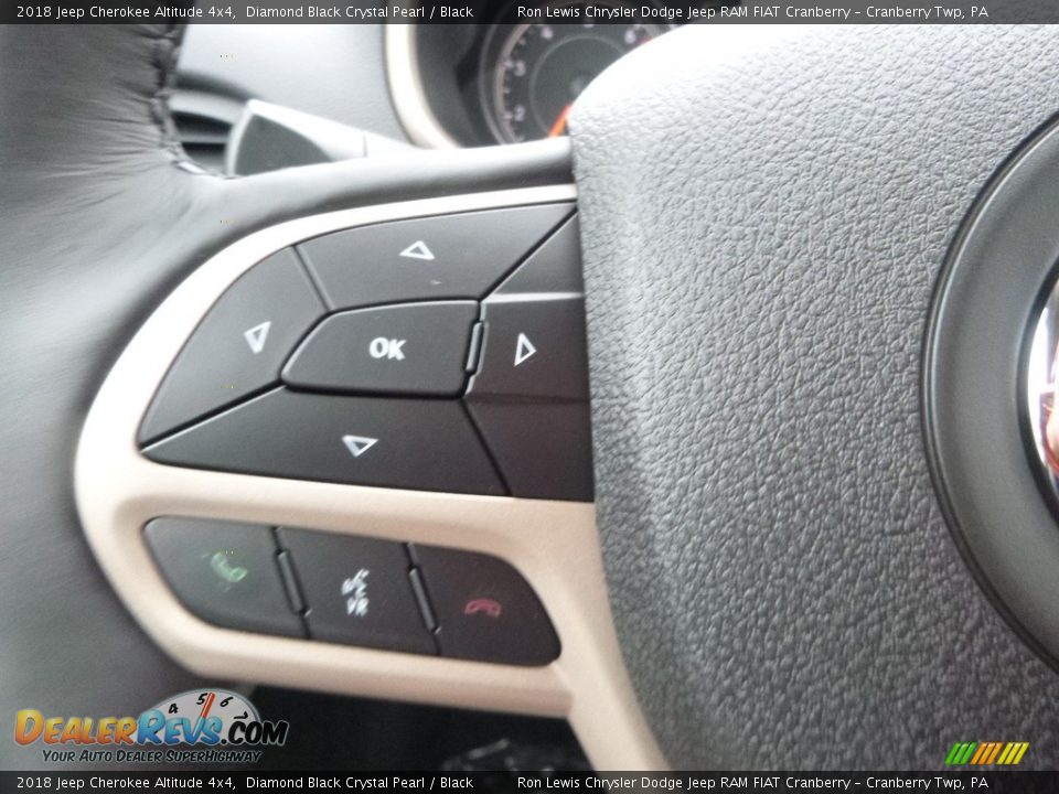 2018 Jeep Cherokee Altitude 4x4 Diamond Black Crystal Pearl / Black Photo #20