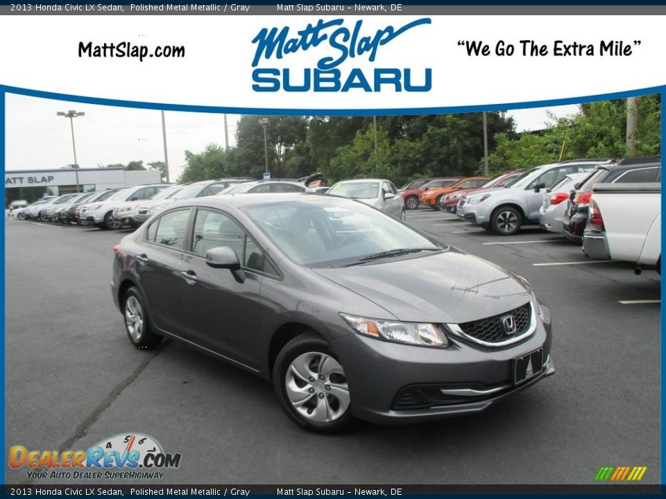 2013 Honda Civic LX Sedan Polished Metal Metallic / Gray Photo #1