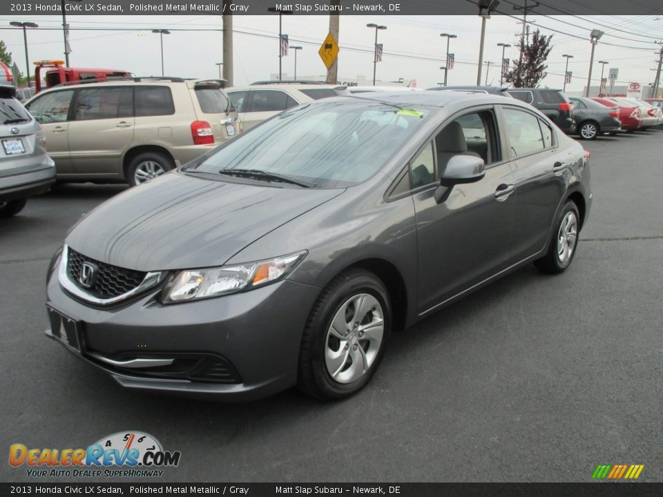 2013 Honda Civic LX Sedan Polished Metal Metallic / Gray Photo #2