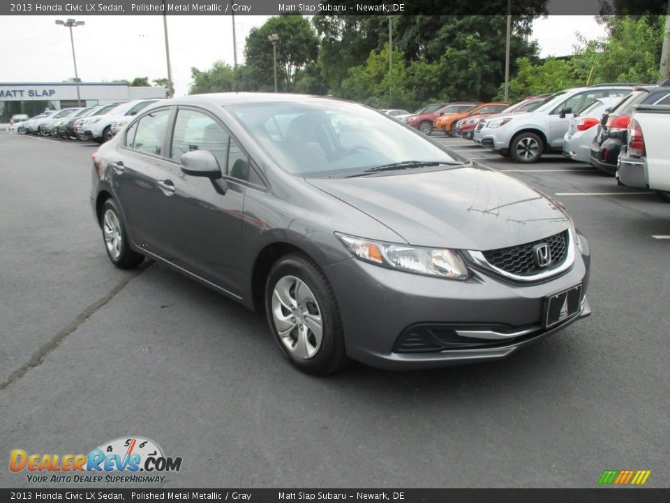 2013 Honda Civic LX Sedan Polished Metal Metallic / Gray Photo #4