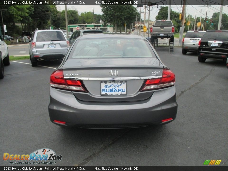 2013 Honda Civic LX Sedan Polished Metal Metallic / Gray Photo #7