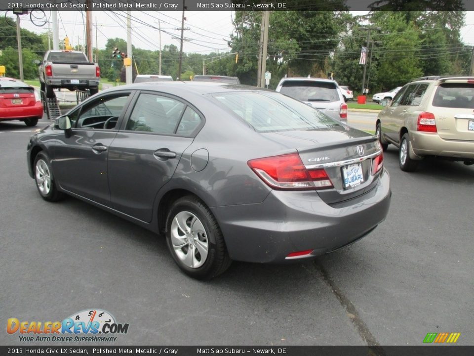 2013 Honda Civic LX Sedan Polished Metal Metallic / Gray Photo #8