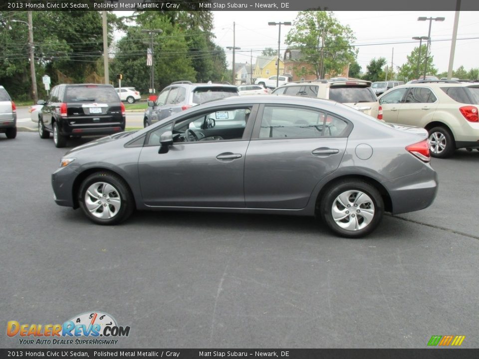 2013 Honda Civic LX Sedan Polished Metal Metallic / Gray Photo #9