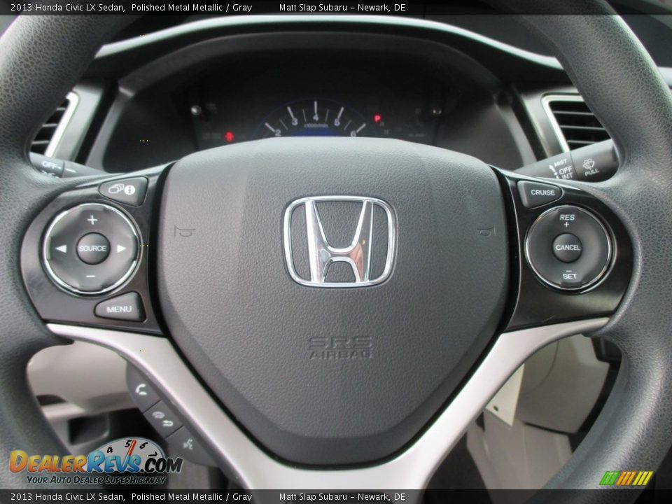 2013 Honda Civic LX Sedan Polished Metal Metallic / Gray Photo #11