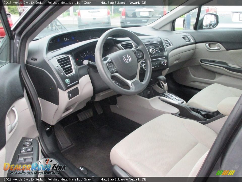 2013 Honda Civic LX Sedan Polished Metal Metallic / Gray Photo #12