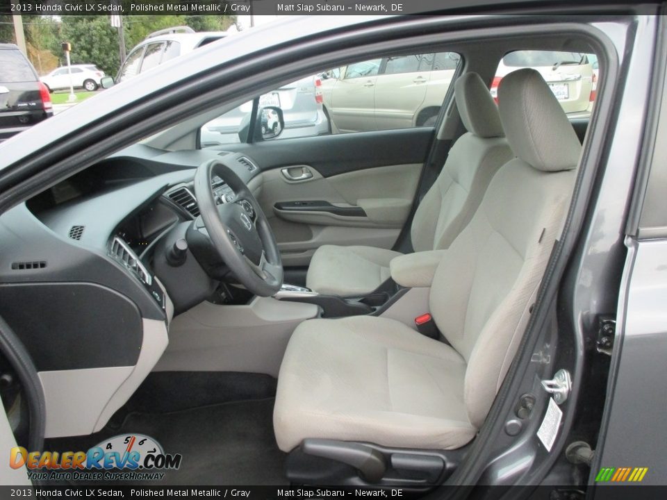 2013 Honda Civic LX Sedan Polished Metal Metallic / Gray Photo #13