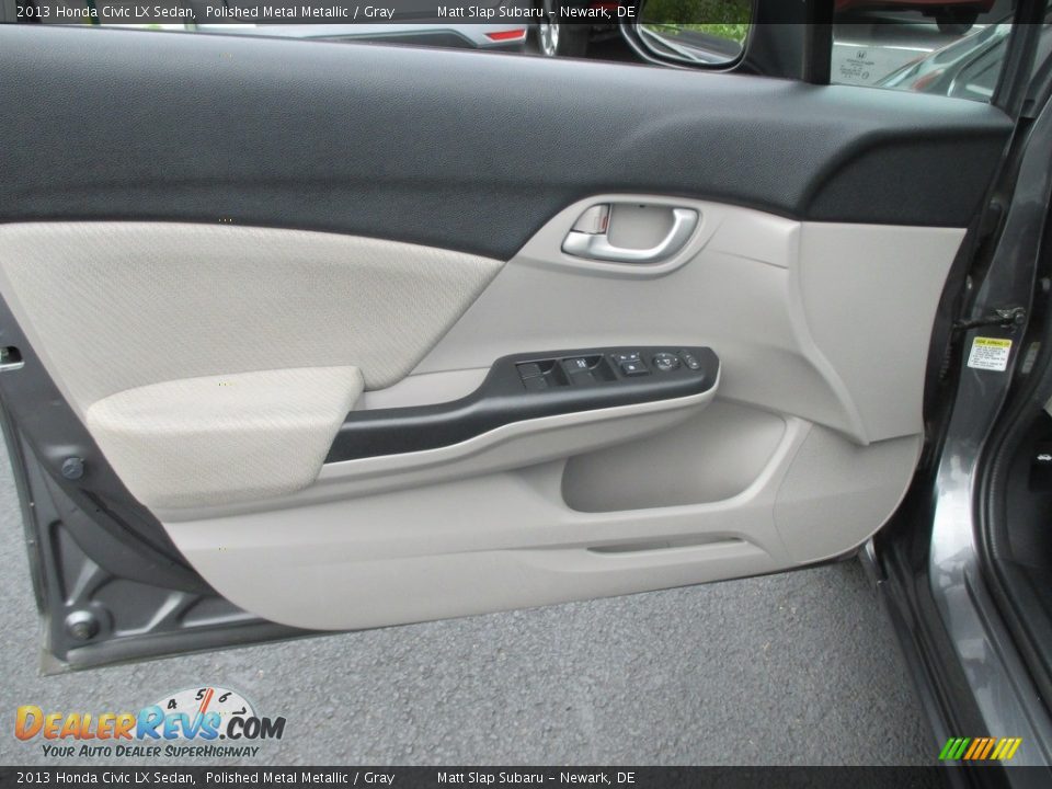 2013 Honda Civic LX Sedan Polished Metal Metallic / Gray Photo #14