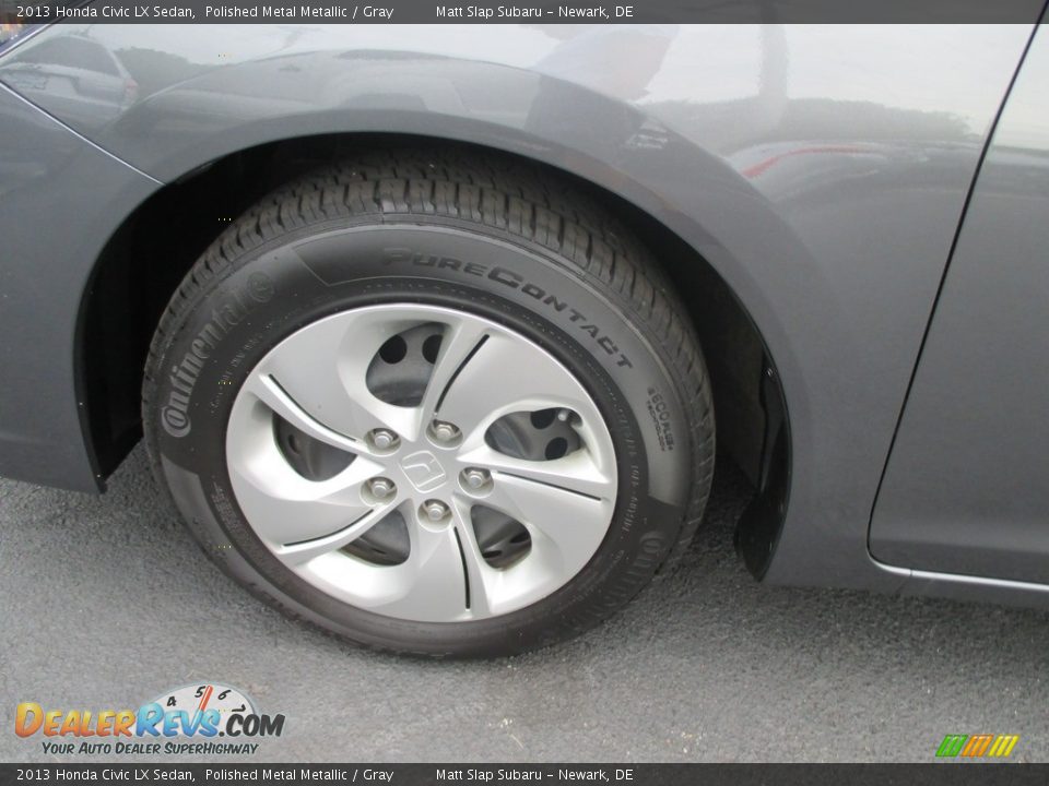 2013 Honda Civic LX Sedan Polished Metal Metallic / Gray Photo #22
