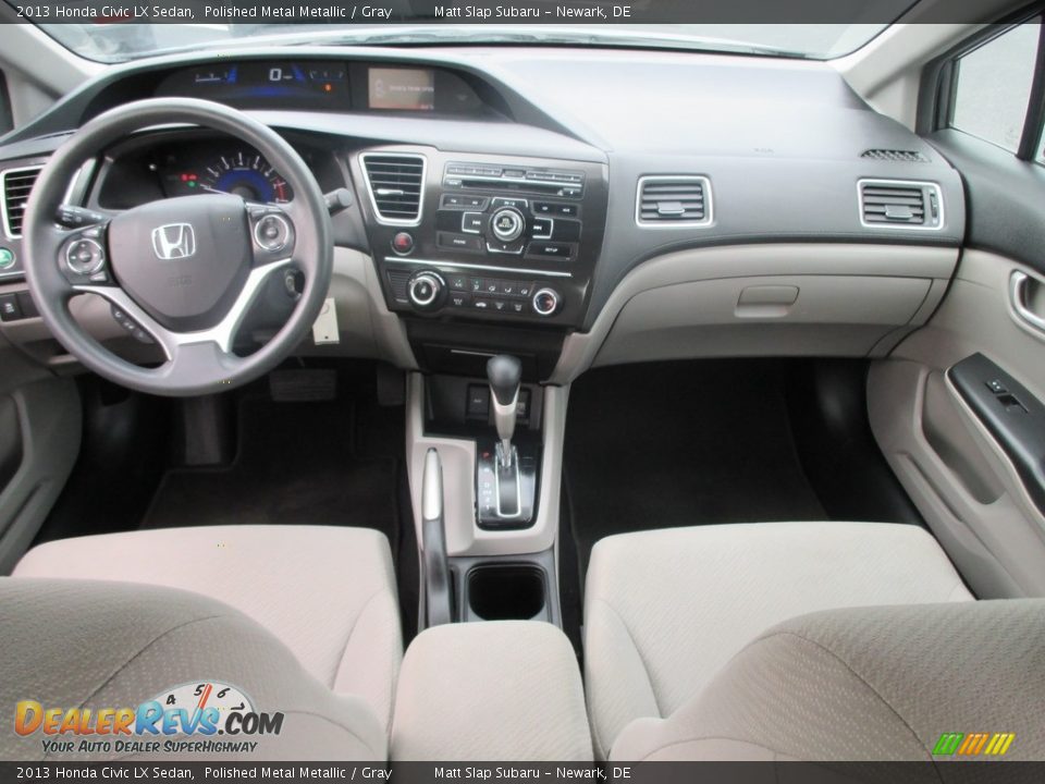 2013 Honda Civic LX Sedan Polished Metal Metallic / Gray Photo #24