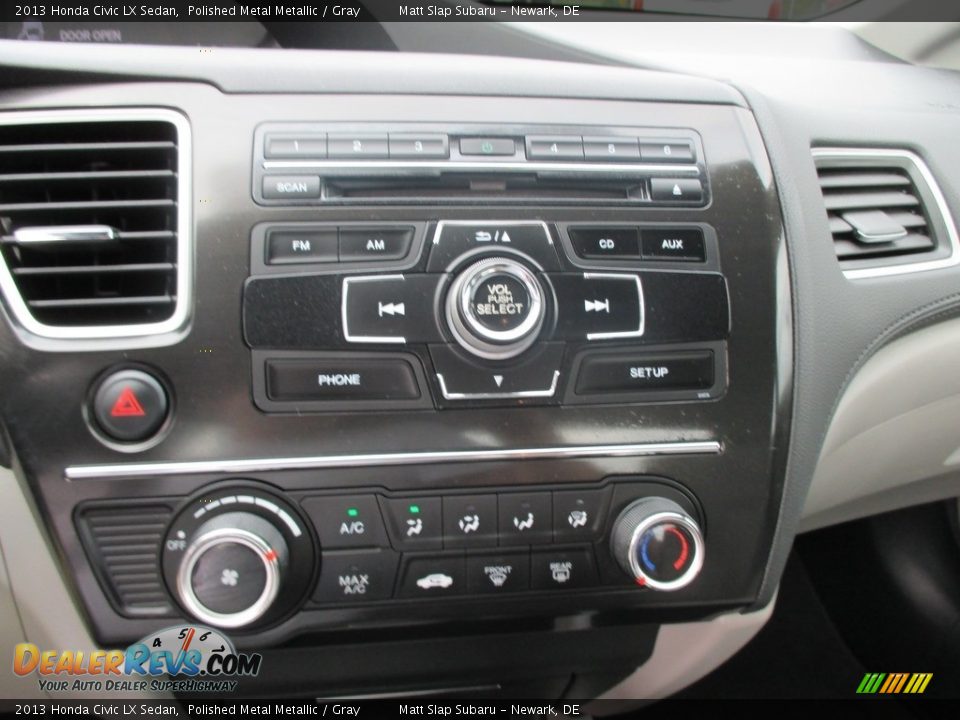 2013 Honda Civic LX Sedan Polished Metal Metallic / Gray Photo #25