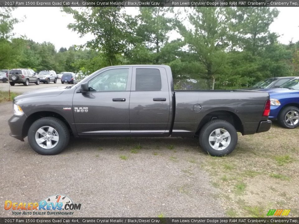 2017 Ram 1500 Express Quad Cab 4x4 Granite Crystal Metallic / Black/Diesel Gray Photo #2