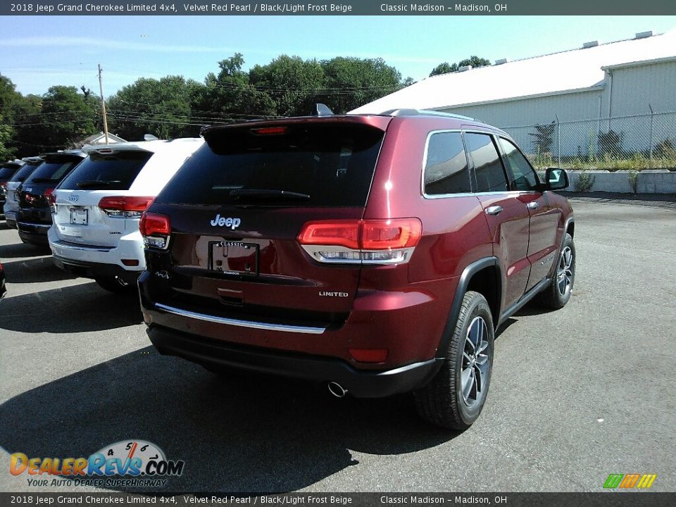 2018 Jeep Grand Cherokee Limited 4x4 Velvet Red Pearl / Black/Light Frost Beige Photo #3