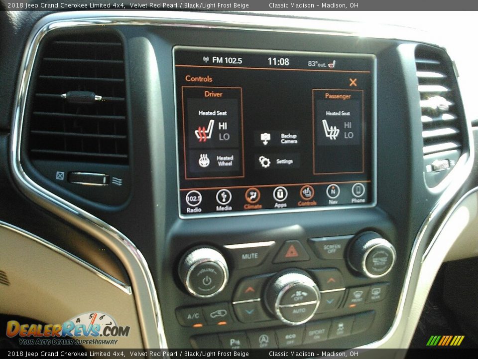 2018 Jeep Grand Cherokee Limited 4x4 Velvet Red Pearl / Black/Light Frost Beige Photo #12