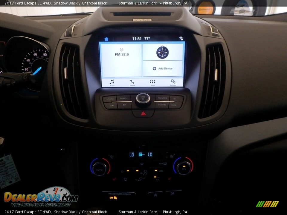 2017 Ford Escape SE 4WD Shadow Black / Charcoal Black Photo #12