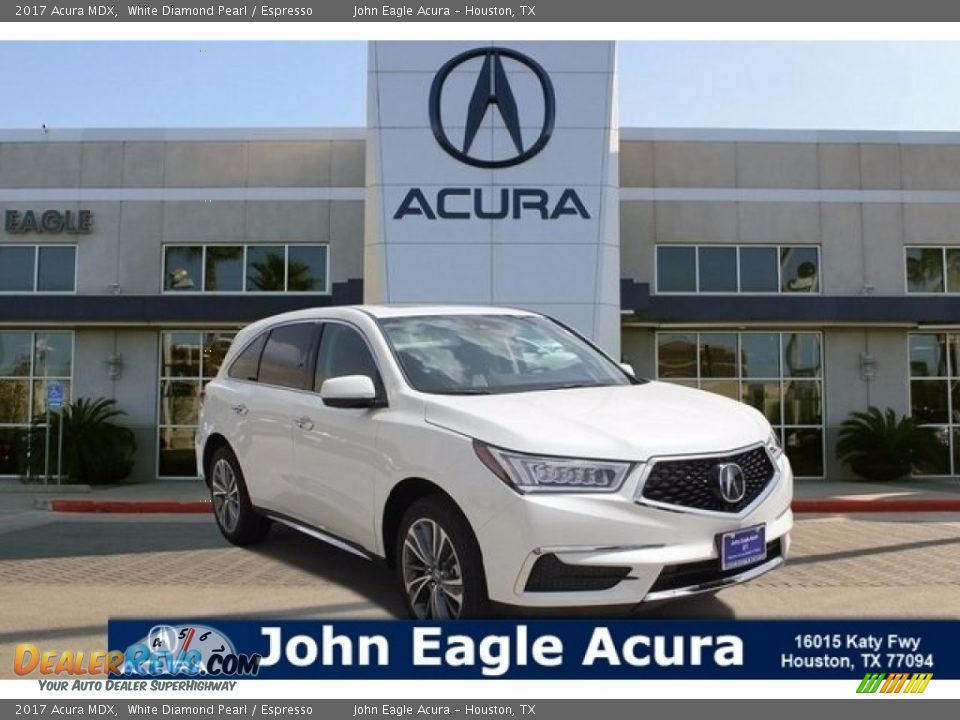 2017 Acura MDX White Diamond Pearl / Espresso Photo #1
