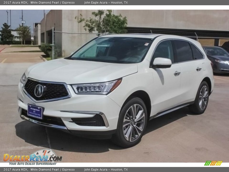 2017 Acura MDX White Diamond Pearl / Espresso Photo #3