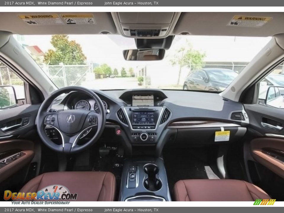 2017 Acura MDX White Diamond Pearl / Espresso Photo #9