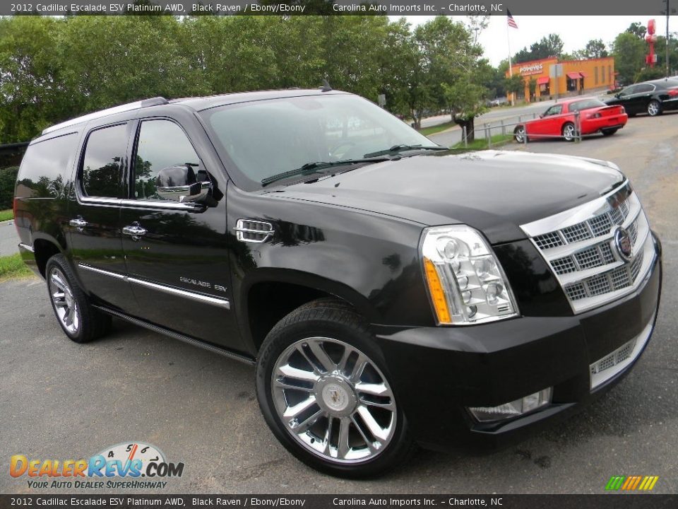 2012 Cadillac Escalade ESV Platinum AWD Black Raven / Ebony/Ebony Photo #3