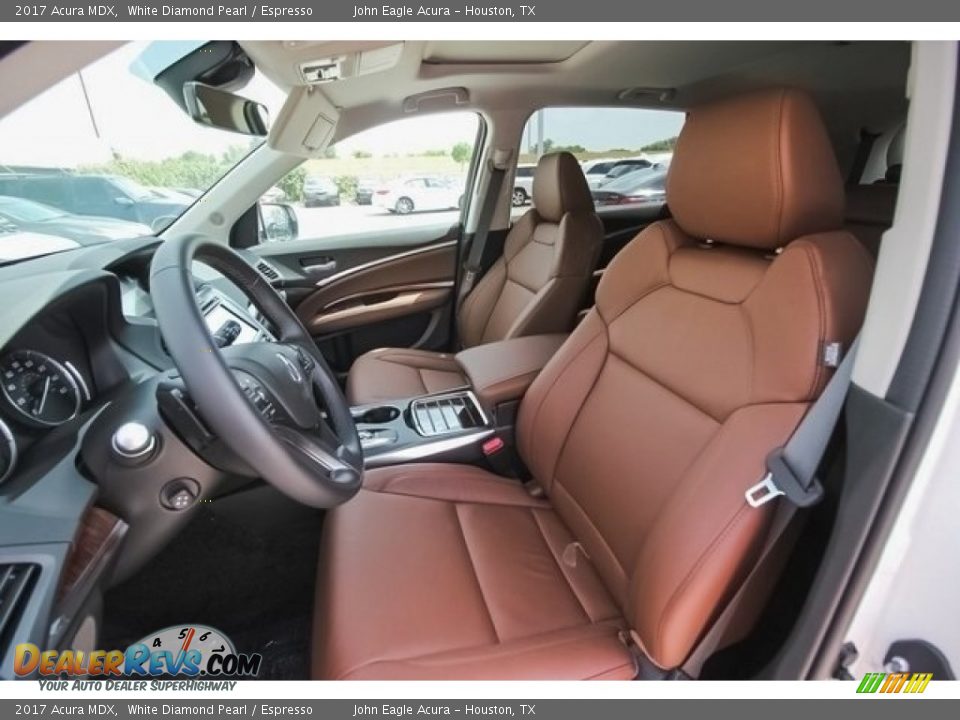2017 Acura MDX White Diamond Pearl / Espresso Photo #22