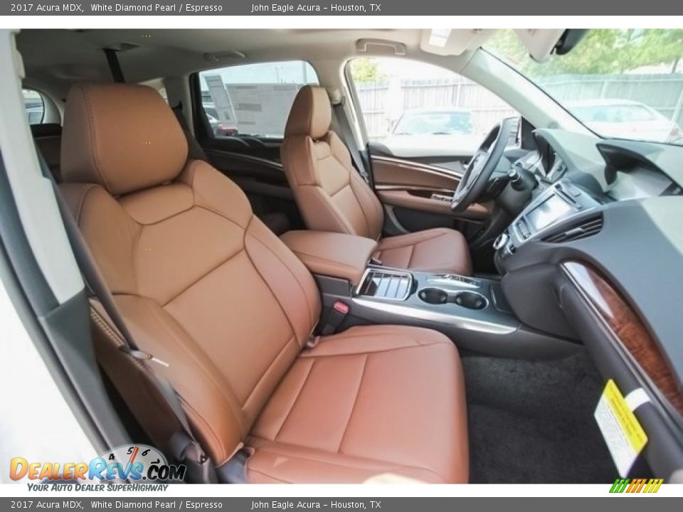 2017 Acura MDX White Diamond Pearl / Espresso Photo #31