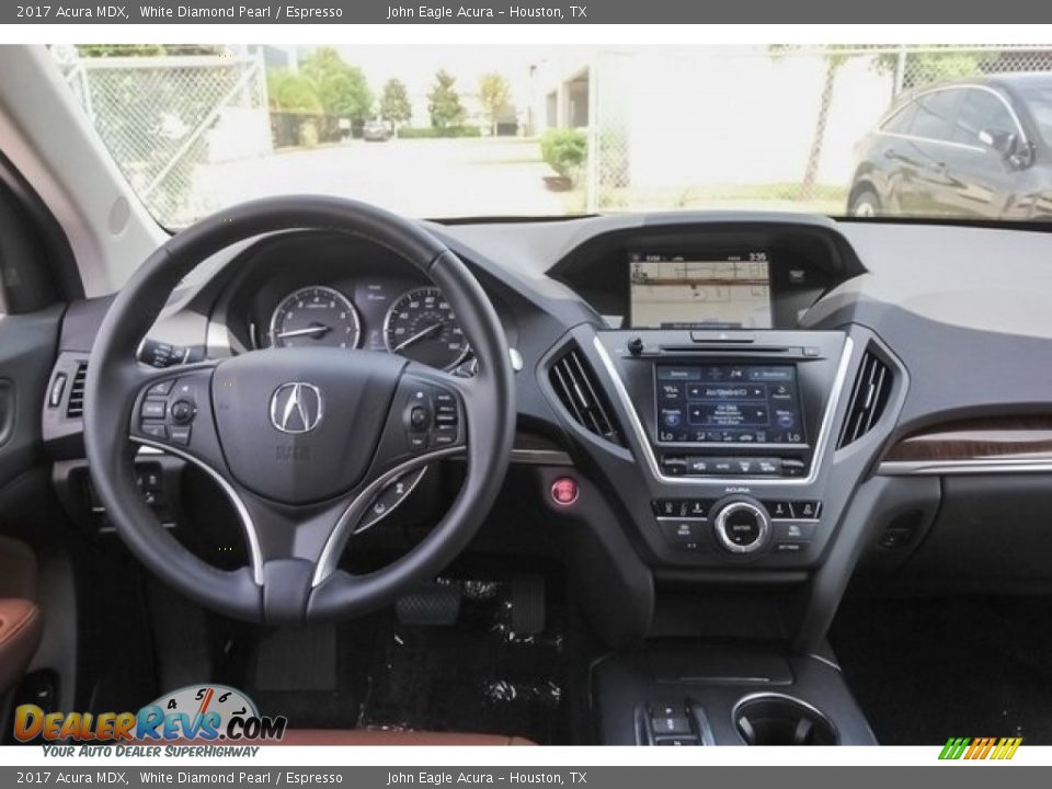 2017 Acura MDX White Diamond Pearl / Espresso Photo #33