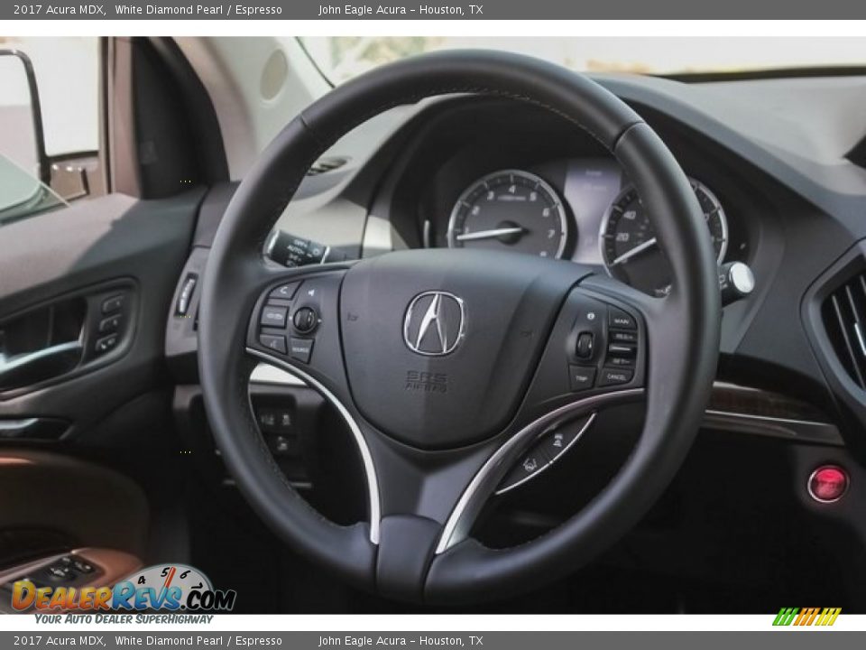 2017 Acura MDX White Diamond Pearl / Espresso Photo #34