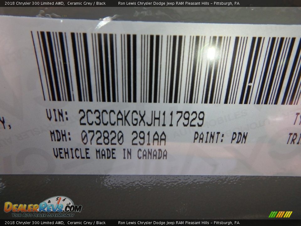 2018 Chrysler 300 Limited AWD Ceramic Grey / Black Photo #15