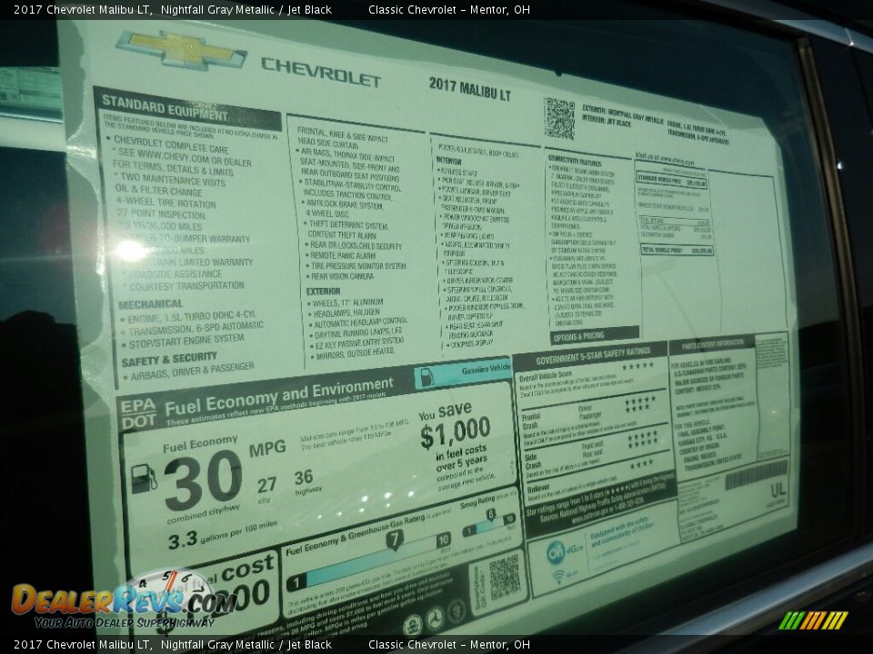 2017 Chevrolet Malibu LT Nightfall Gray Metallic / Jet Black Photo #4