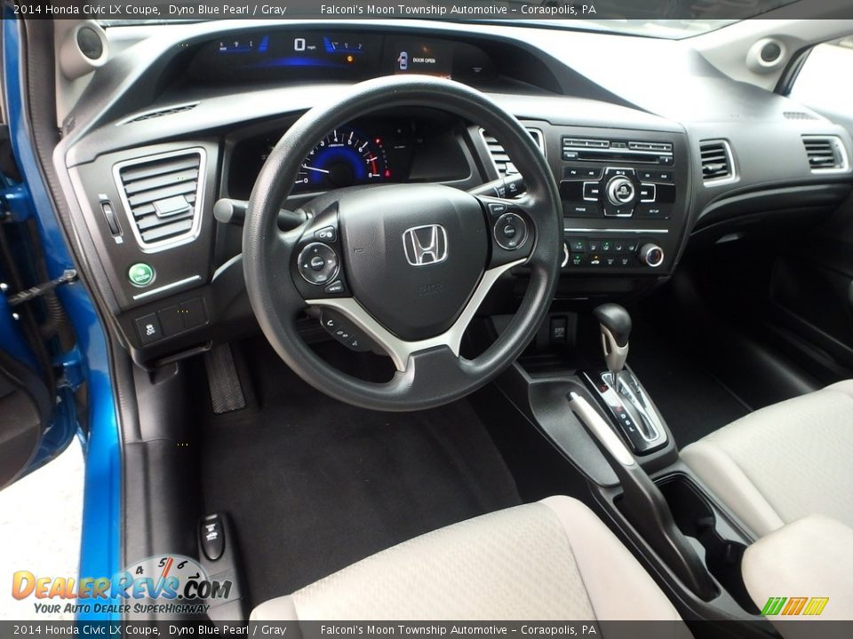 2014 Honda Civic LX Coupe Dyno Blue Pearl / Gray Photo #15