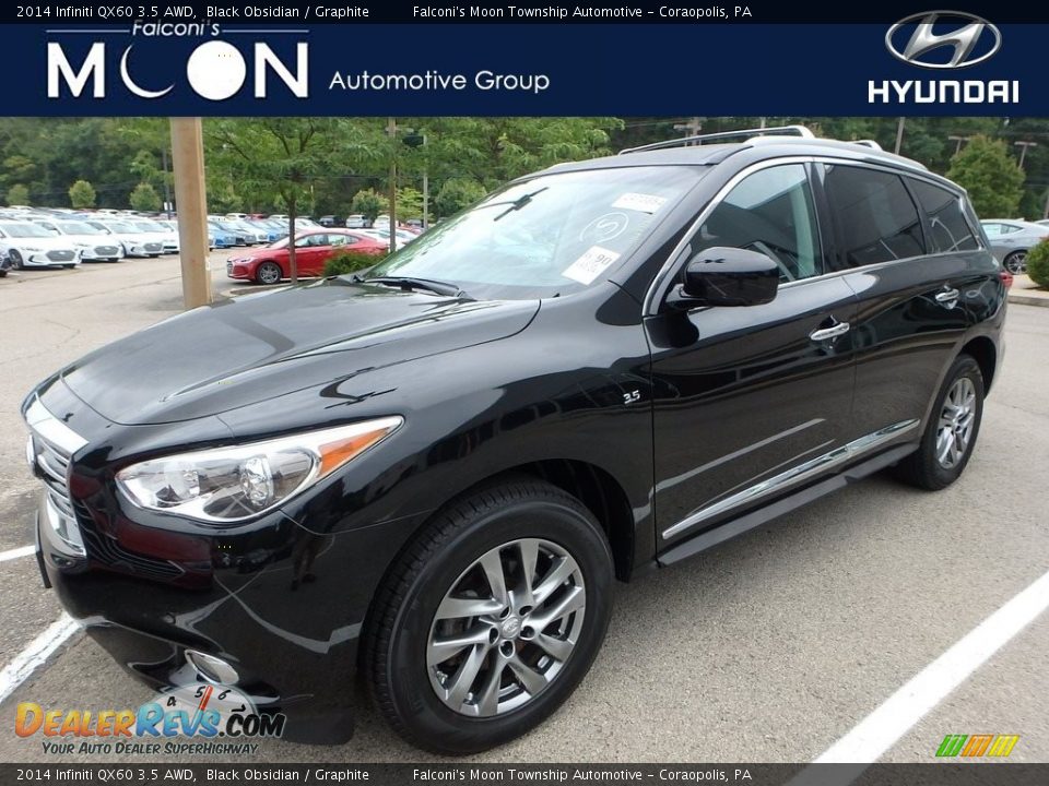 2014 Infiniti QX60 3.5 AWD Black Obsidian / Graphite Photo #1